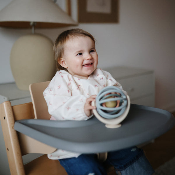 Mushie Long Sleeve Bib water resistant 6 to 24 months