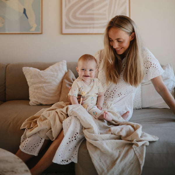 Mushie Organic Cotton Muslin Swaddle Blanket extra soft