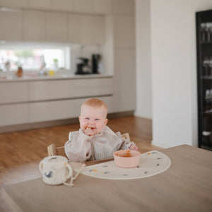 Mushie Long Sleeve Bib water resistant 6 to 24 months
