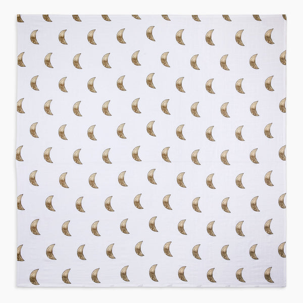 moon - organic cotton muslin swaddle blanket