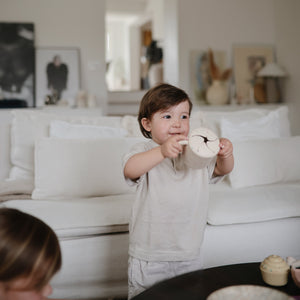 Mushie Snack Cup silicone spill-proof two handles
