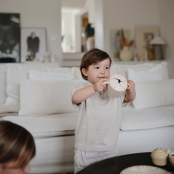 Mushie Snack Cup silicone spill-proof two handles