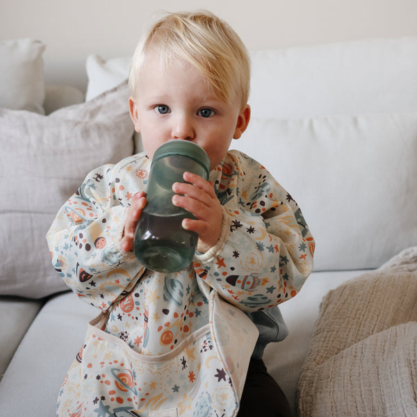 Mushie Long Sleeve Bib water resistant 6 to 24 months