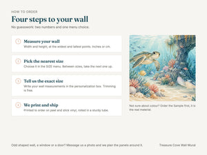 Watercolor Treasure Cove Ocean Wall Mural, image 6
