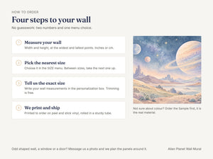 Watercolor Alien Planet Wall Mural, image 6
