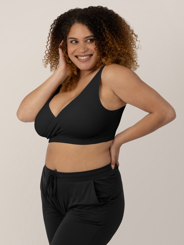 Sublime® Adjustable Crossover Nursing & Lounge Bra | Black