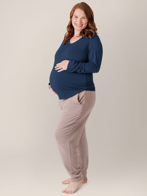 Bamboo Maternity & Nursing Long Sleeve T-shirt | Navy