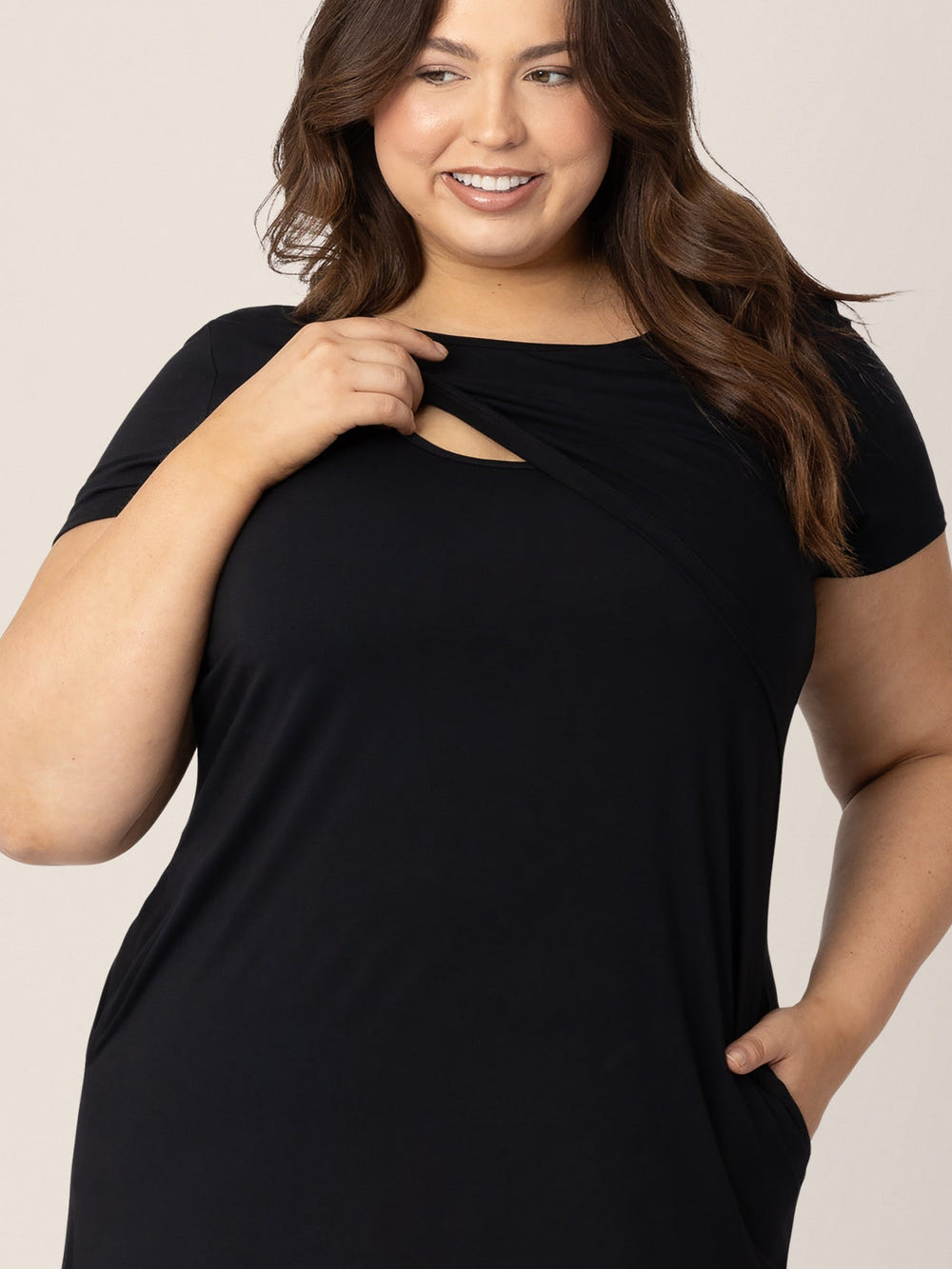 Eleanora Bamboo Maternity & Nursing Dress | Black - MOOGCO Baby