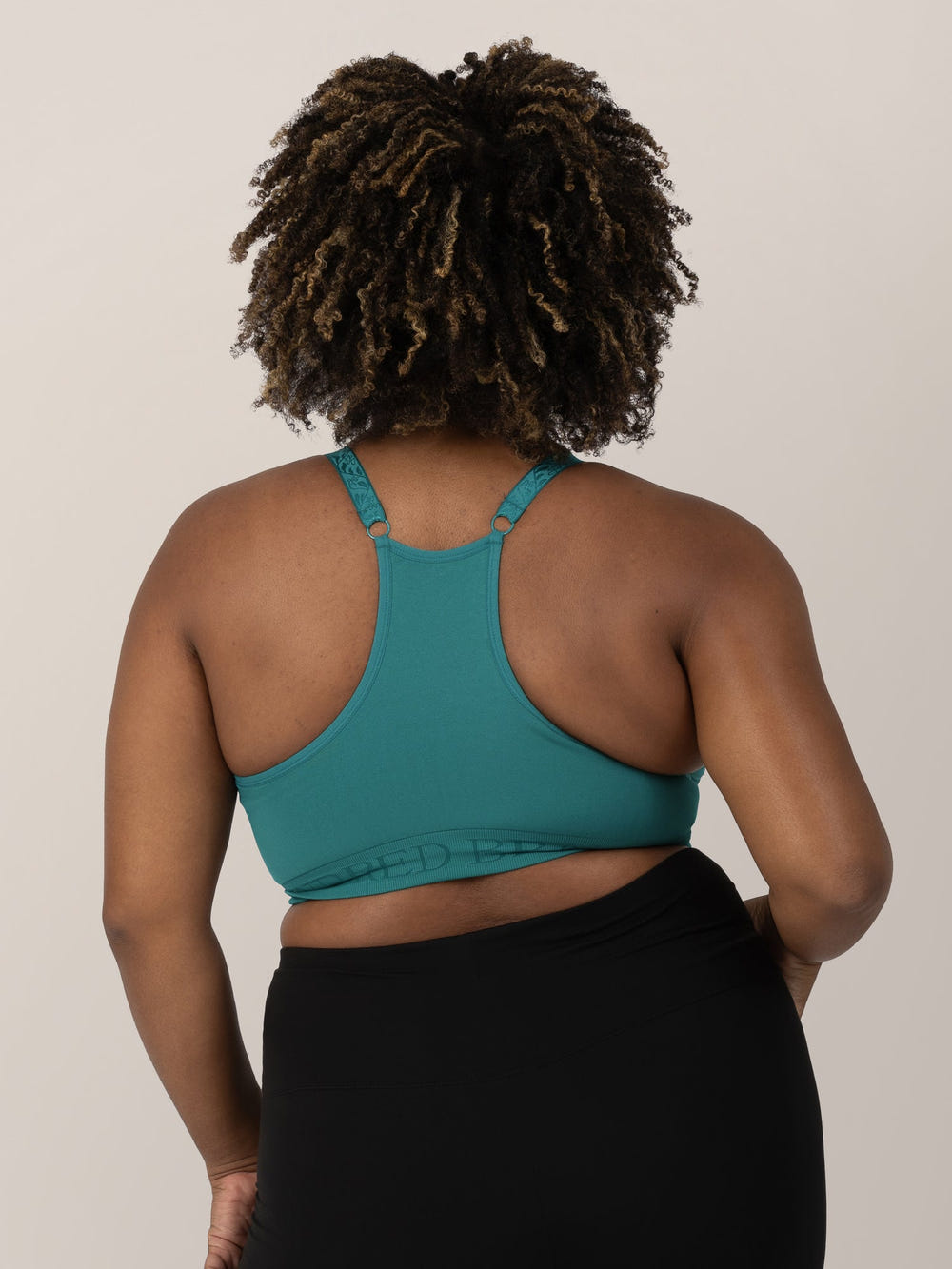 Sublime® Hands-Free Pumping & Nursing Sports Bra in Teal - Comfortable and stylish for nursing mothers.