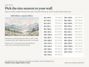 Watercolor Alpine Lake Rainbow Wall Mural, image 4