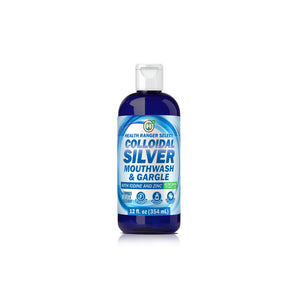 Colloidal Silver Mouthwash & Gargle with Iodine and Zinc, 12oz dental care product for babies and children.