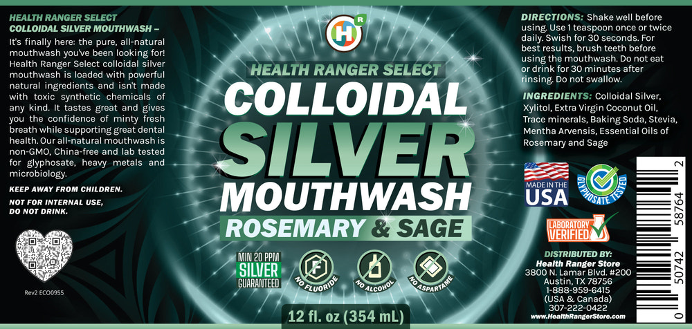 Colloidal Silver Rosemary & Sage Mouthwash 12oz (354ml)