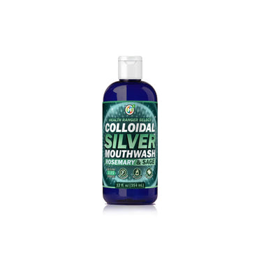 Colloidal Silver Rosemary & Sage Mouthwash 12oz for natural oral care and fresh breath.
