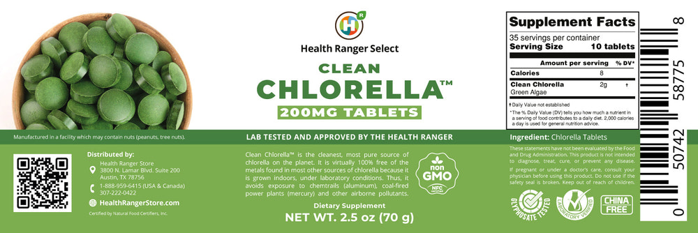 Clean Chlorella 200mg Tablets 2.5 oz (70 g)
