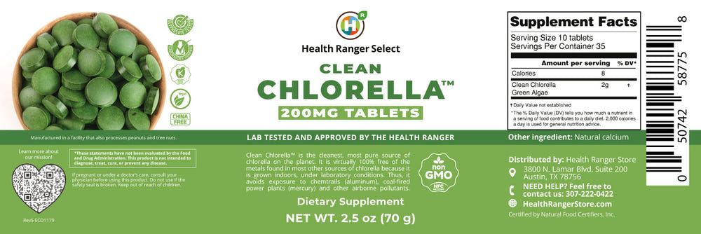Clean Chlorella 200mg Tablets 2.5 oz (70 g)