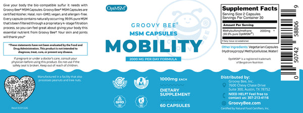OptiMSM Capsules for Joint Health 1000mg (60 Caps)