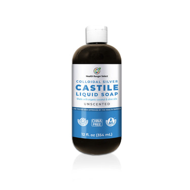 Colloidal Silver Unscented Castile Liquid Soap 12 oz for babies - gentle personal care solution.