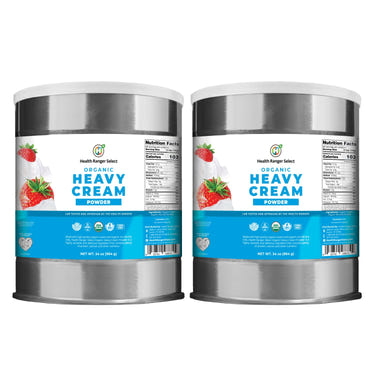 Organic Heavy Cream Powder 34oz #10 Can 2-Pack for cooking and baking, perfect for storable organic meals.