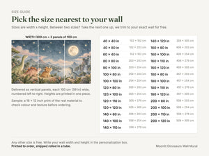 Watercolor Moonlit Dinosaurs Wall Mural, image 5