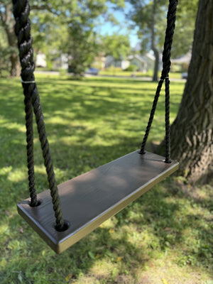 Dark Brown Stained Classic Bench Swing