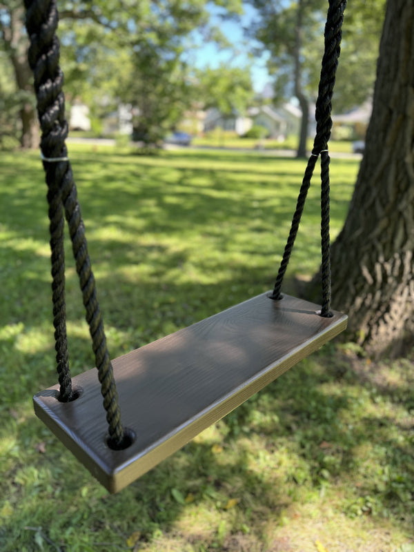 Dark Brown Stained Classic Bench Swing