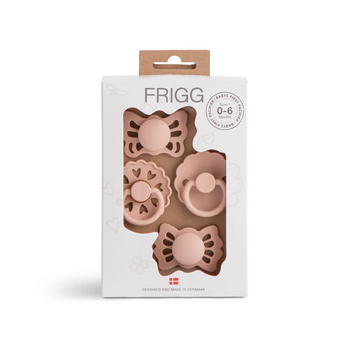 Mushie FRIGG Baby's First Pacifier Floral Heart Blush 4-Pack