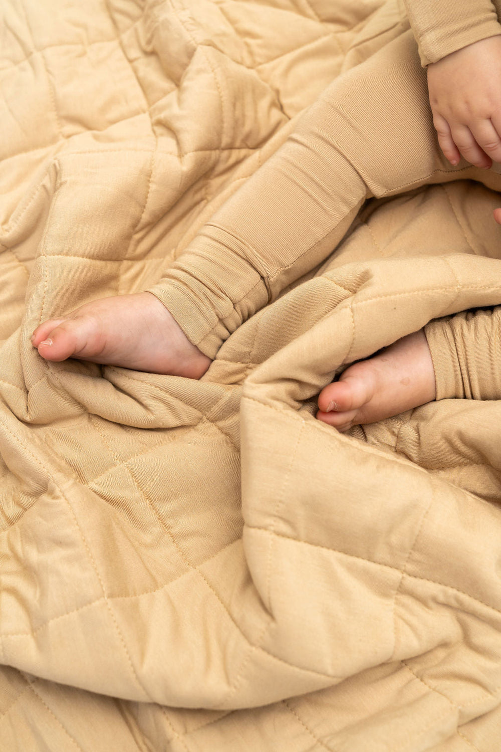 Tan Quilted Bamboo Blanket