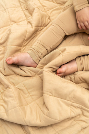 Tan Quilted Bamboo Blanket