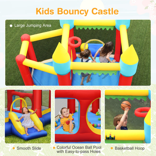 Inflatable Bounce Slide Jumping Castle Without Blower - Heavy-Duty