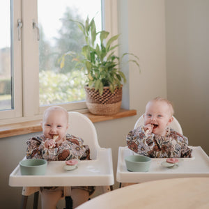 Mushie Long Sleeve Bib water resistant 6 to 24 months