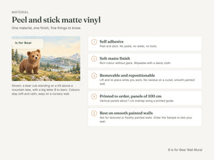 Watercolor B is for Bear Alphabet Wall Mural, image 7