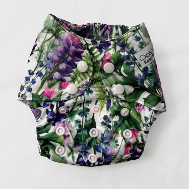 Wildling (newborn) Cloth Pocket Diaper - Lupine Blooms - MOOGCO Baby