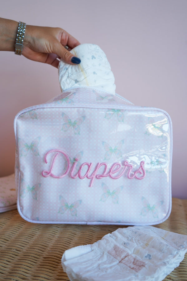 KenzKustomz Diapers XL Clear Coat Travel Bag 11x5x8 inches
