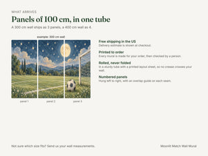 Watercolor Moonlit Match Soccer Wall Mural, image 8
