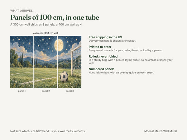 Watercolor Moonlit Match Soccer Wall Mural, image 8