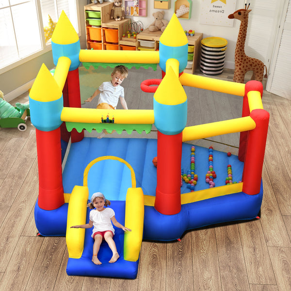 Inflatable Bounce Slide Jumping Castle Without Blower - Heavy-Duty
