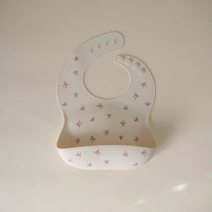 Mushie Silicone Baby Bib Adjustable Neck Strap Deep Pocket