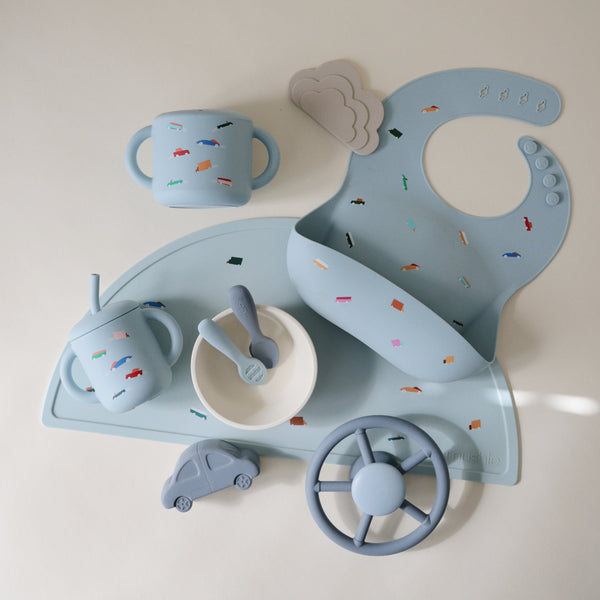 Mushie Snack Cup silicone spill-proof two handles