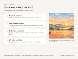 Watercolor Sunrise Court Basketball Wall Mural, image 6
