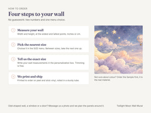 Watercolor Twilight Moon Hot Air Balloon Wall Mural, image 6