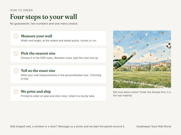 Watercolor Goalkeeper Save Soccer Wall Mural, image 6