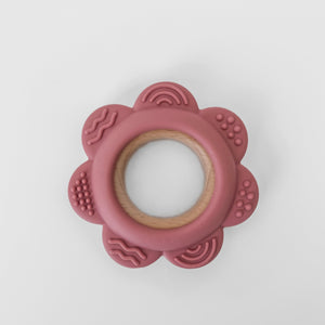 Garden Party Teether Collection - Silicone & Beechwood Flower