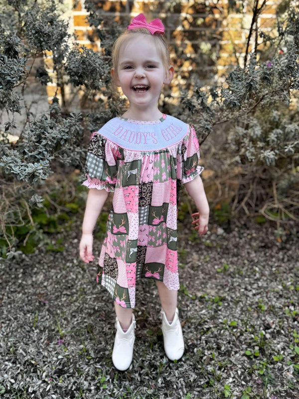 Smocked hunting daddys girl Dress