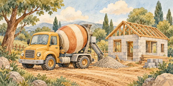 Watercolor Cement Mixer Wall Mural, image 3