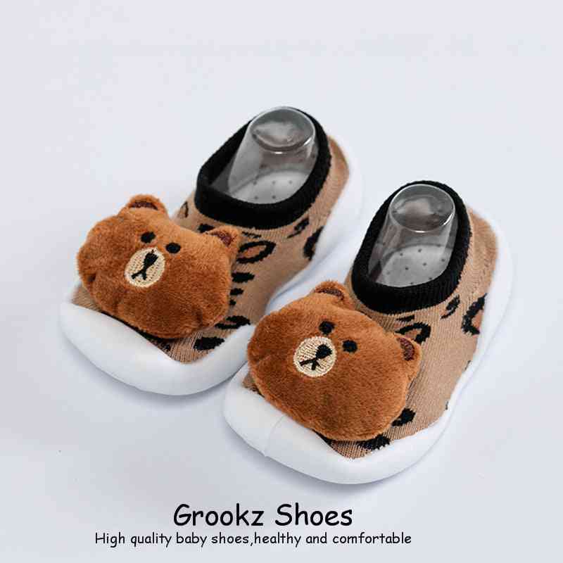 Baby Doll Sock Shoes - Spoty Bear, best-selling soft footwear for infants, featuring adorable bear design.