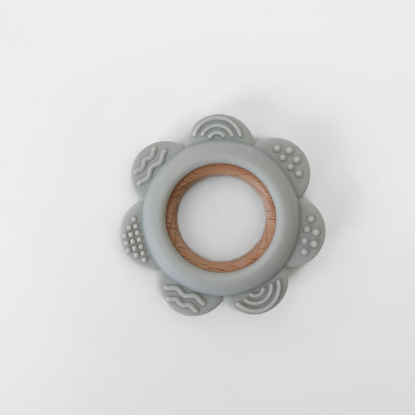 Garden Party Teether Collection - Silicone & Beechwood Flower