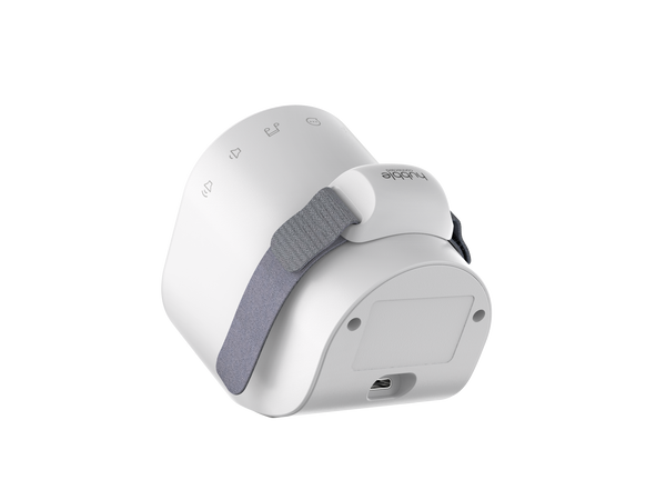 Guardian+ thermometer for babies, showcasing sleek design and easy-to-read display from angle 4.