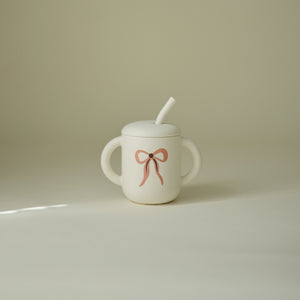 Mushie Silicone Training Cup with Removable Lid and Straw
