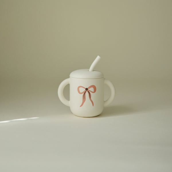 Mushie Silicone Training Cup with Removable Lid and Straw