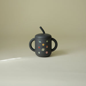 Mushie Silicone Training Cup with Removable Lid and Straw